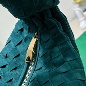 Bottega Veneta BV 690225 Teen Jodie intrecciato suede shoulder bag Lake Blue - Default Title - View 6