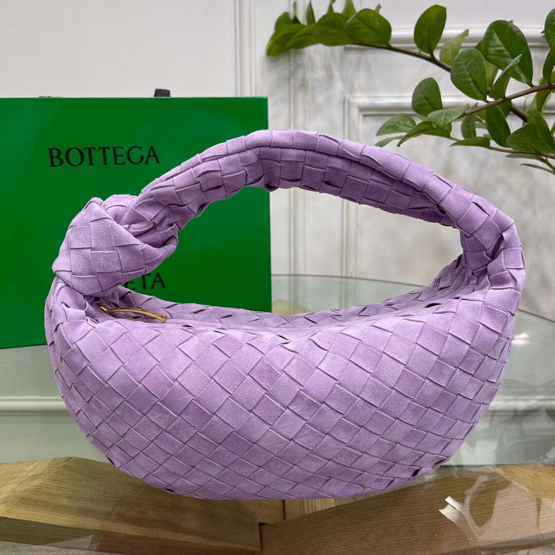 Bottega Veneta BV 690225 Teen Jodie intrecciato suede shoulder bag Purple - Default Title - View 1