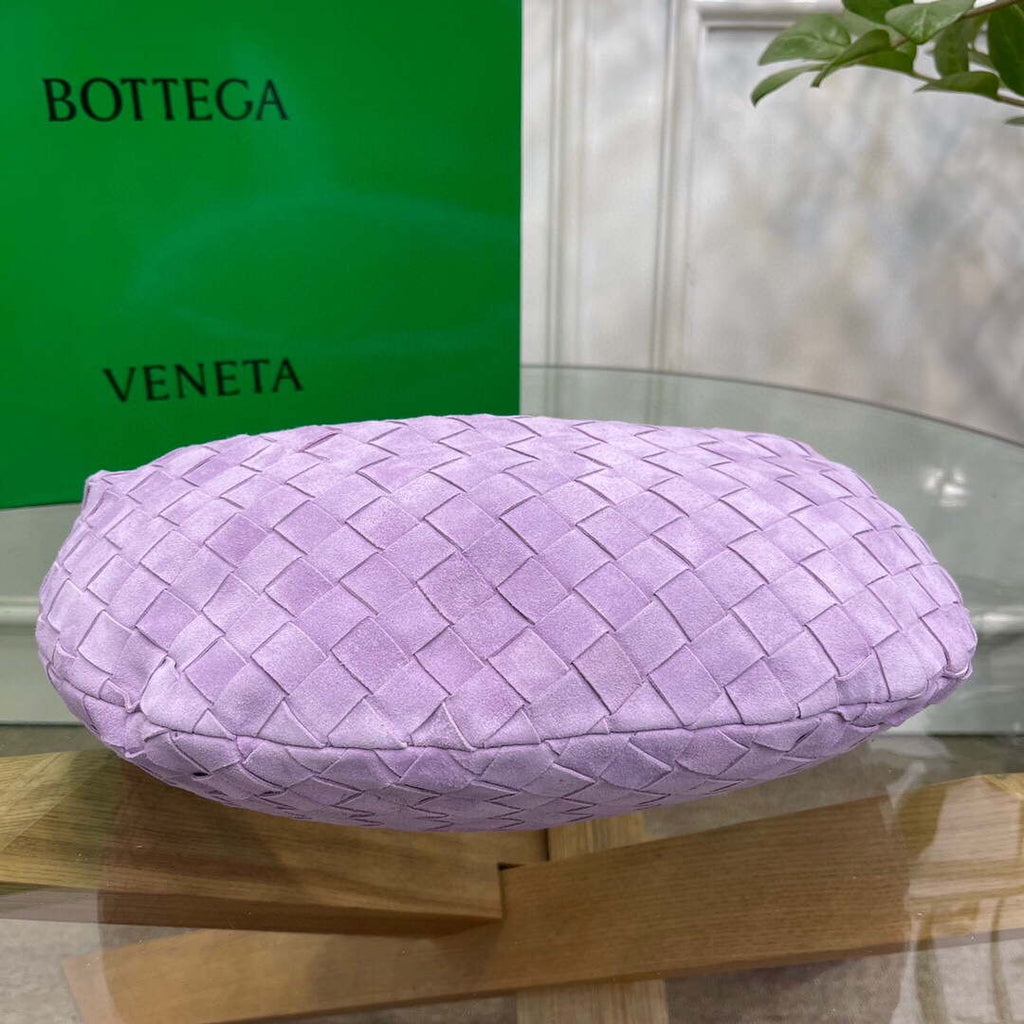 Bottega Veneta BV 690225 Teen Jodie intrecciato suede shoulder bag Purple