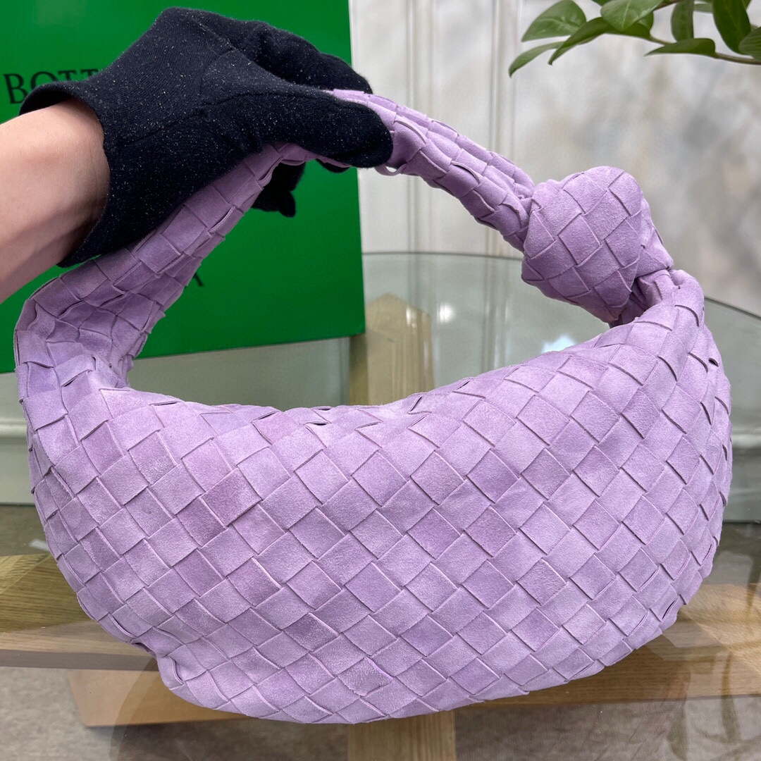 Bottega Veneta BV 690225 Teen Jodie intrecciato suede shoulder bag Purple