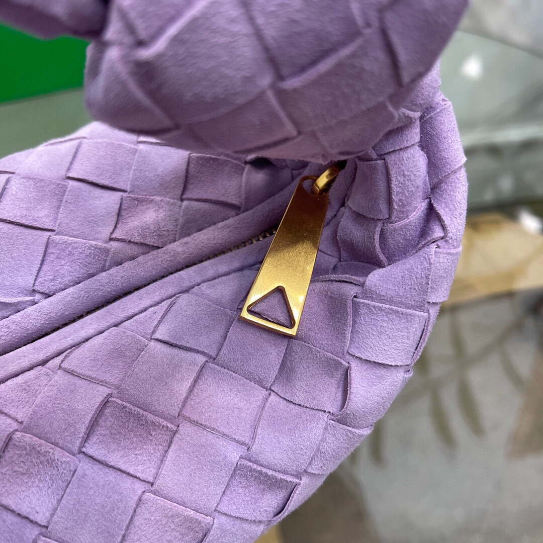 Bottega Veneta BV 690225 Teen Jodie intrecciato suede shoulder bag Purple - Default Title - View 7