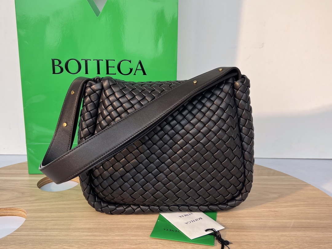Bottega Veneta BV 709418 Small Cobble Shoulder Bag Drak Brown - Default Title - View 2