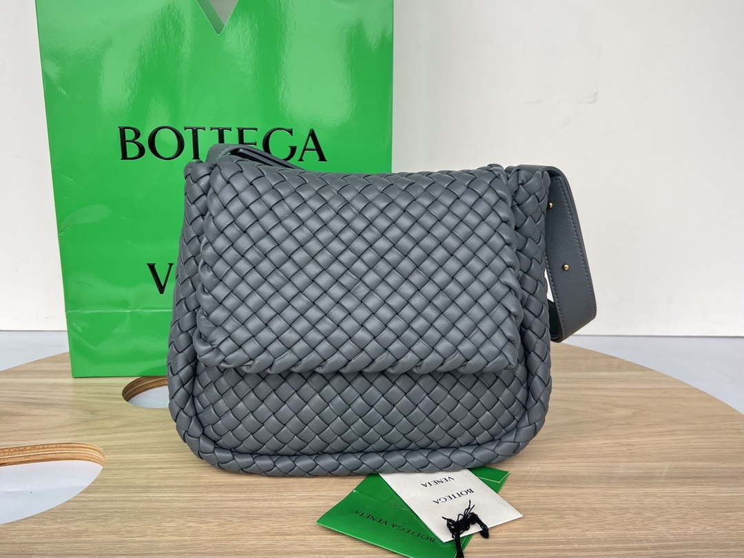Bottega Veneta BV 709418 Small Cobble Shoulder Bag Dark Gray - Default Title - View 1