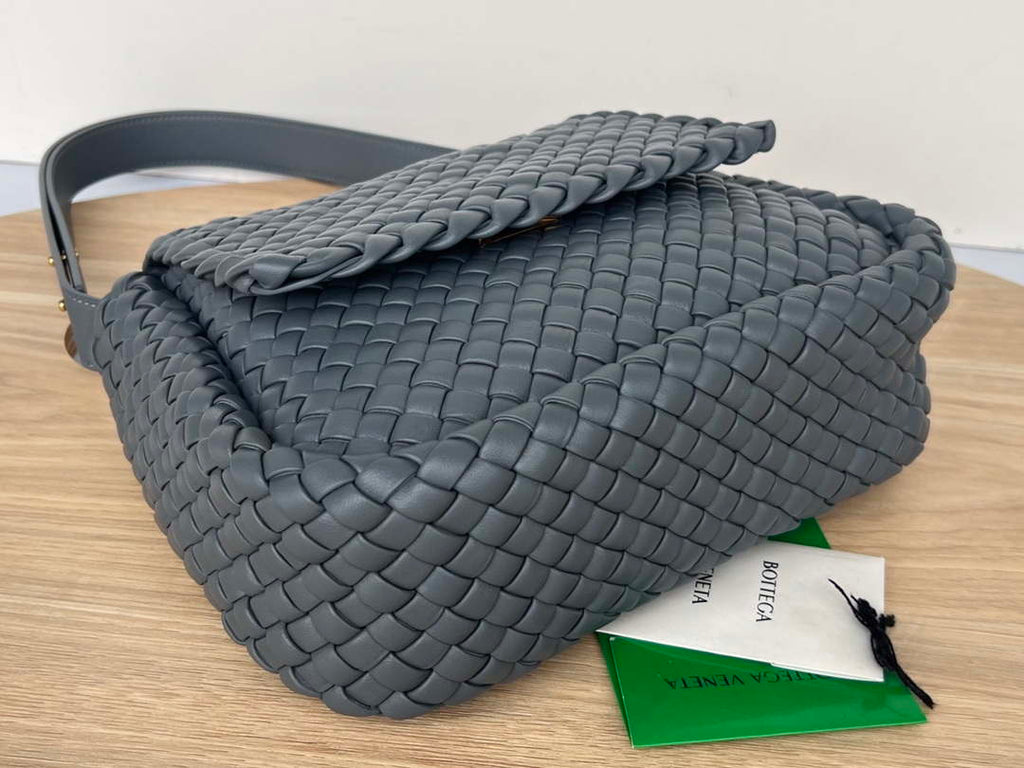 Bottega Veneta BV 709418 Small Cobble Shoulder Bag Dark Gray