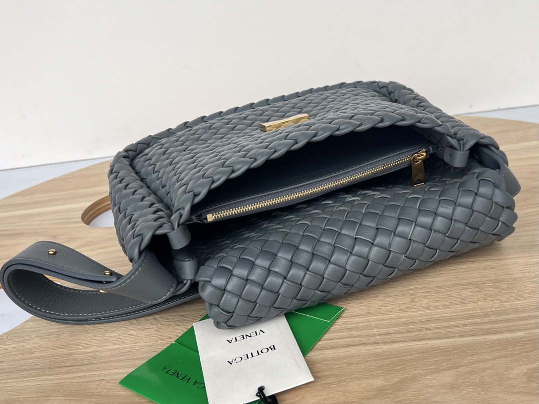 Bottega Veneta BV 709418 Small Cobble Shoulder Bag Dark Gray - Default Title - View 5