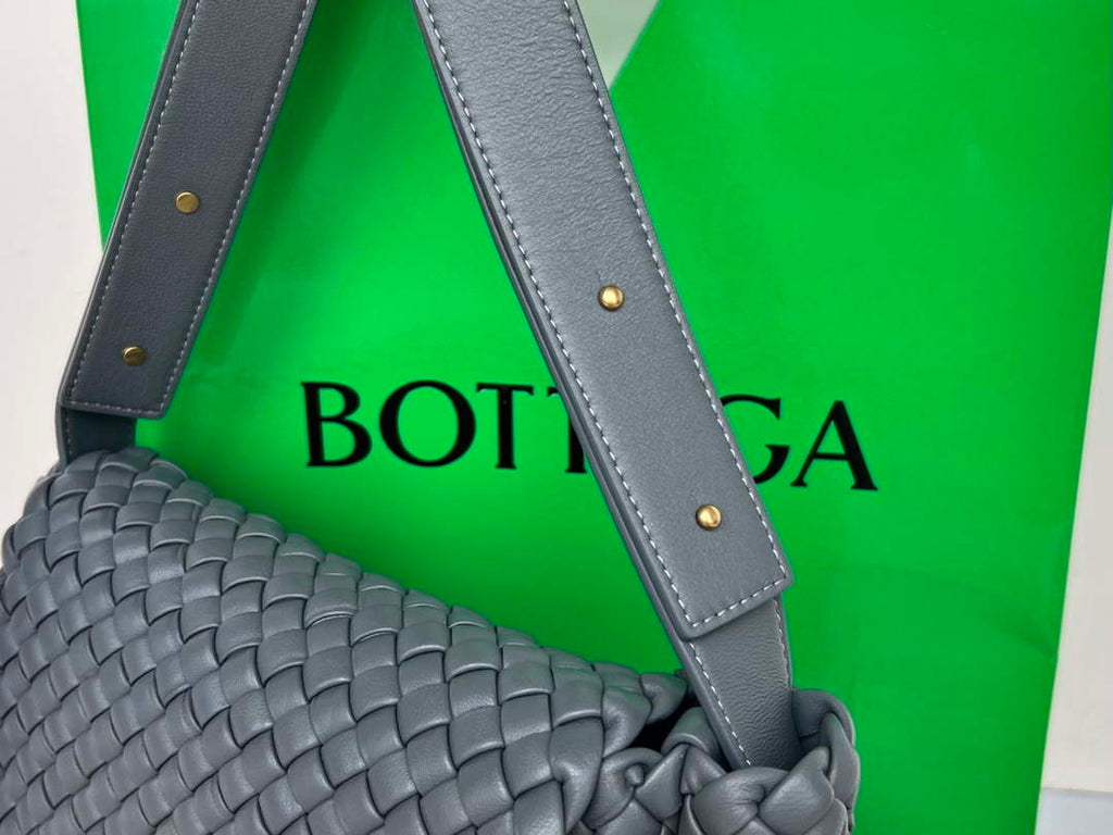 Bottega Veneta BV 709418 Small Cobble Shoulder Bag Dark Gray