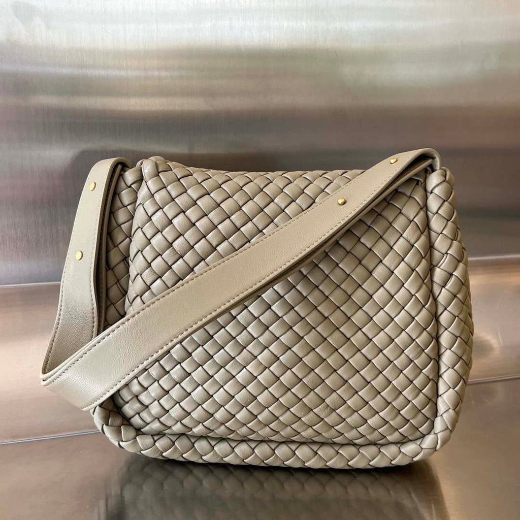 Bottega Veneta BV 709418 Small Cobble Shoulder Bag Gray