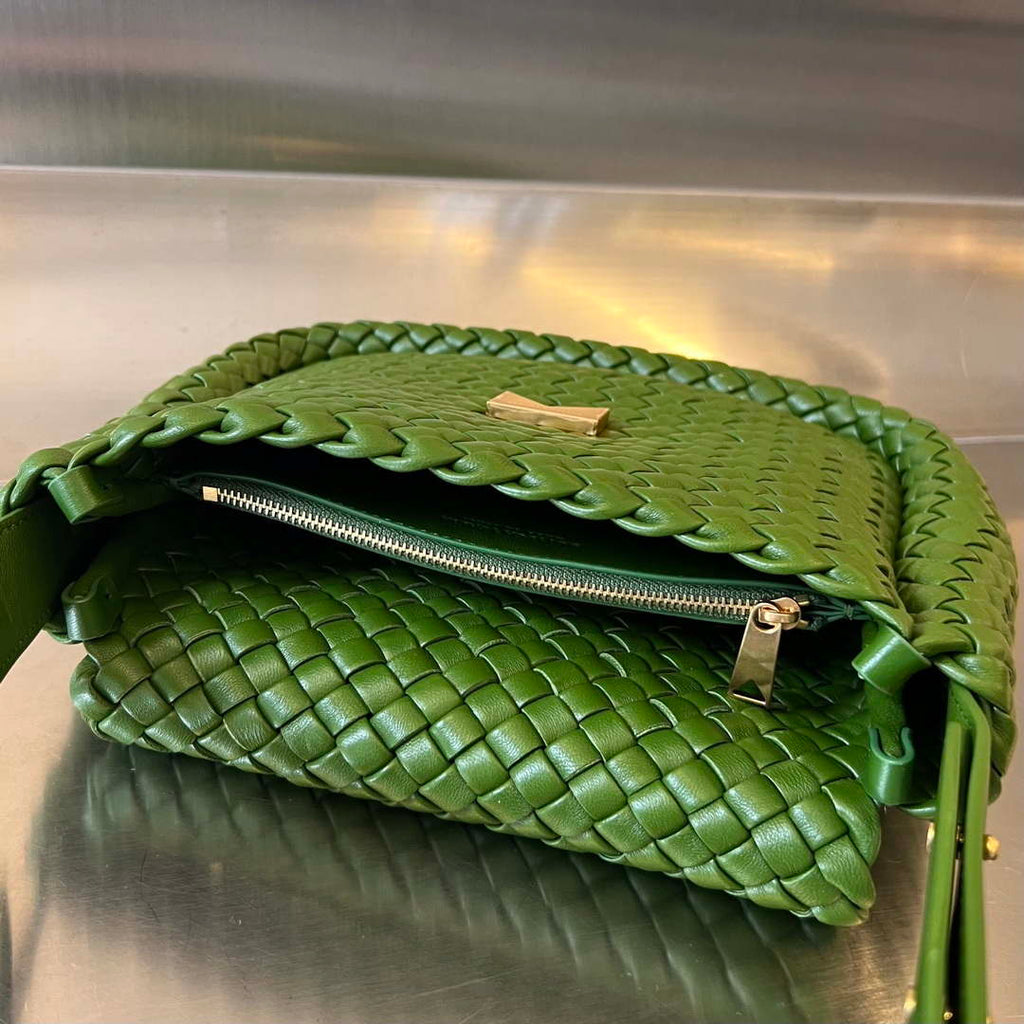 Bottega Veneta BV 709418 Small Cobble Shoulder Bag Green