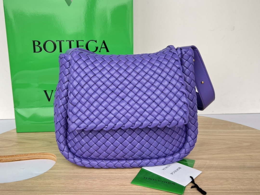 Bottega Veneta BV 709418 Small Cobble Shoulder Bag Purple - Default Title - View 1