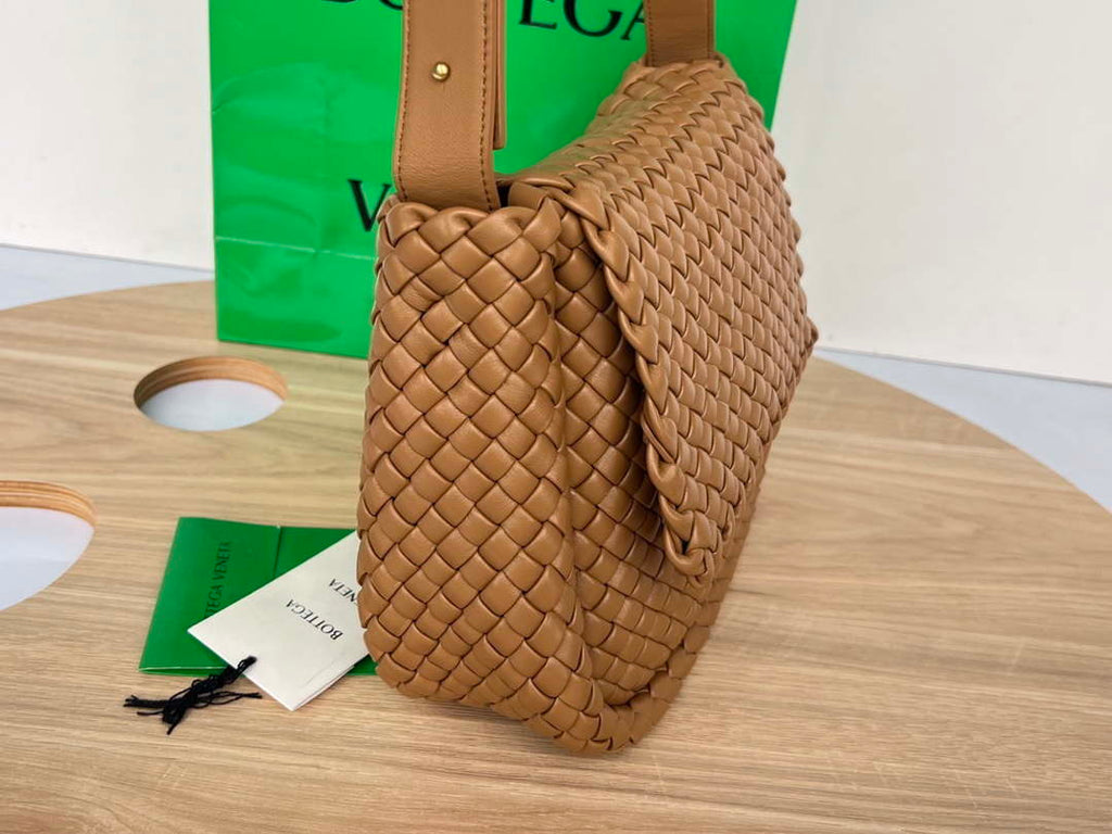 Bottega Veneta BV 709418 Small Cobble Shoulder Bag Tan