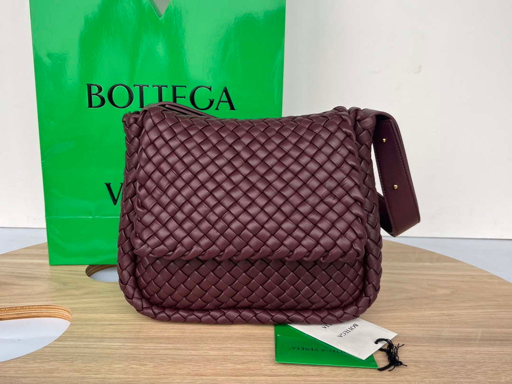 Bottega Veneta BV 709418 Small Cobble Shoulder Bag Wine Red