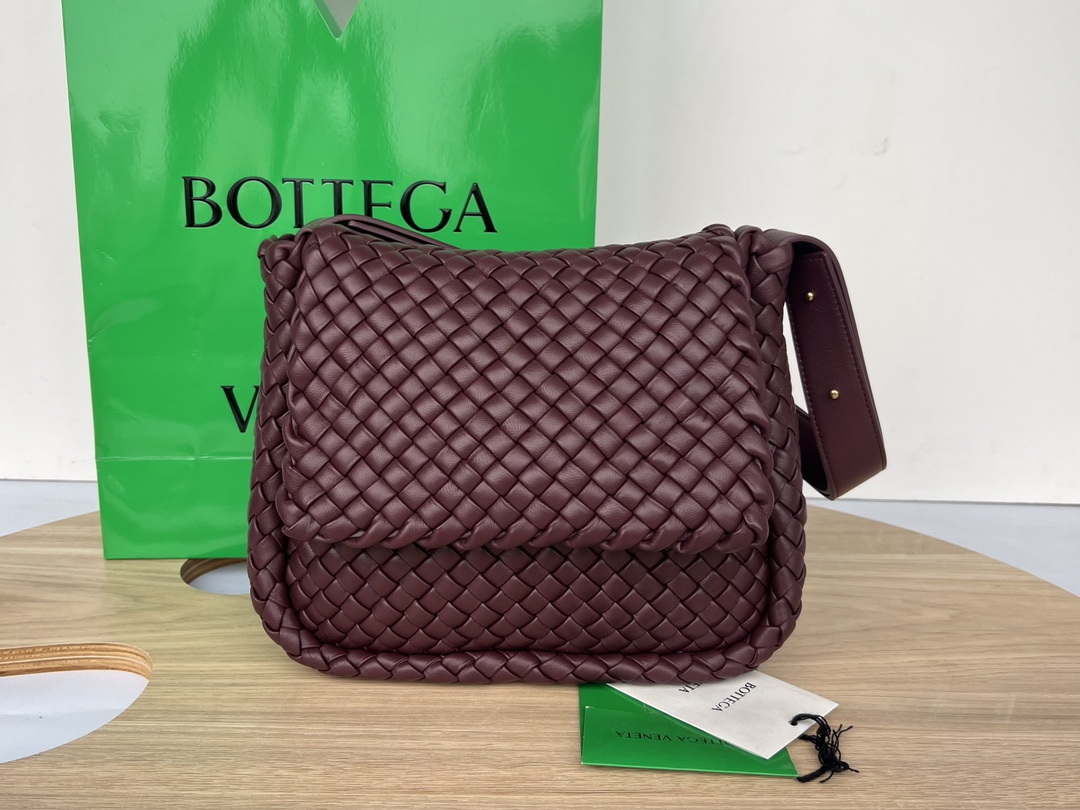 Bottega Veneta BV 709418 Small Cobble Shoulder Bag Wine Red - Default Title - View 1