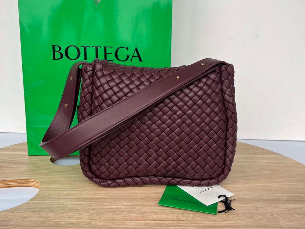 Bottega Veneta BV 709418 Small Cobble Shoulder Bag Wine Red