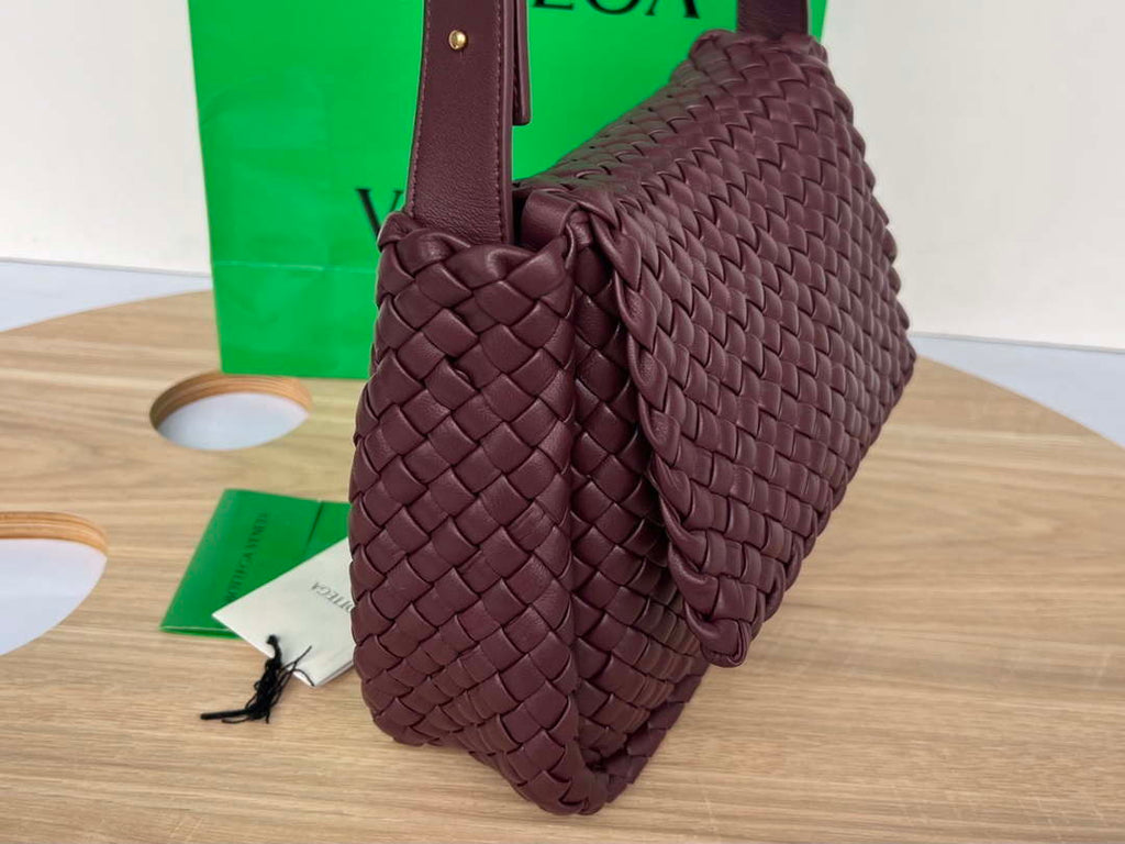 Bottega Veneta BV 709418 Small Cobble Shoulder Bag Wine Red