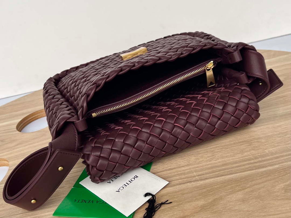 Bottega Veneta BV 709418 Small Cobble Shoulder Bag Wine Red