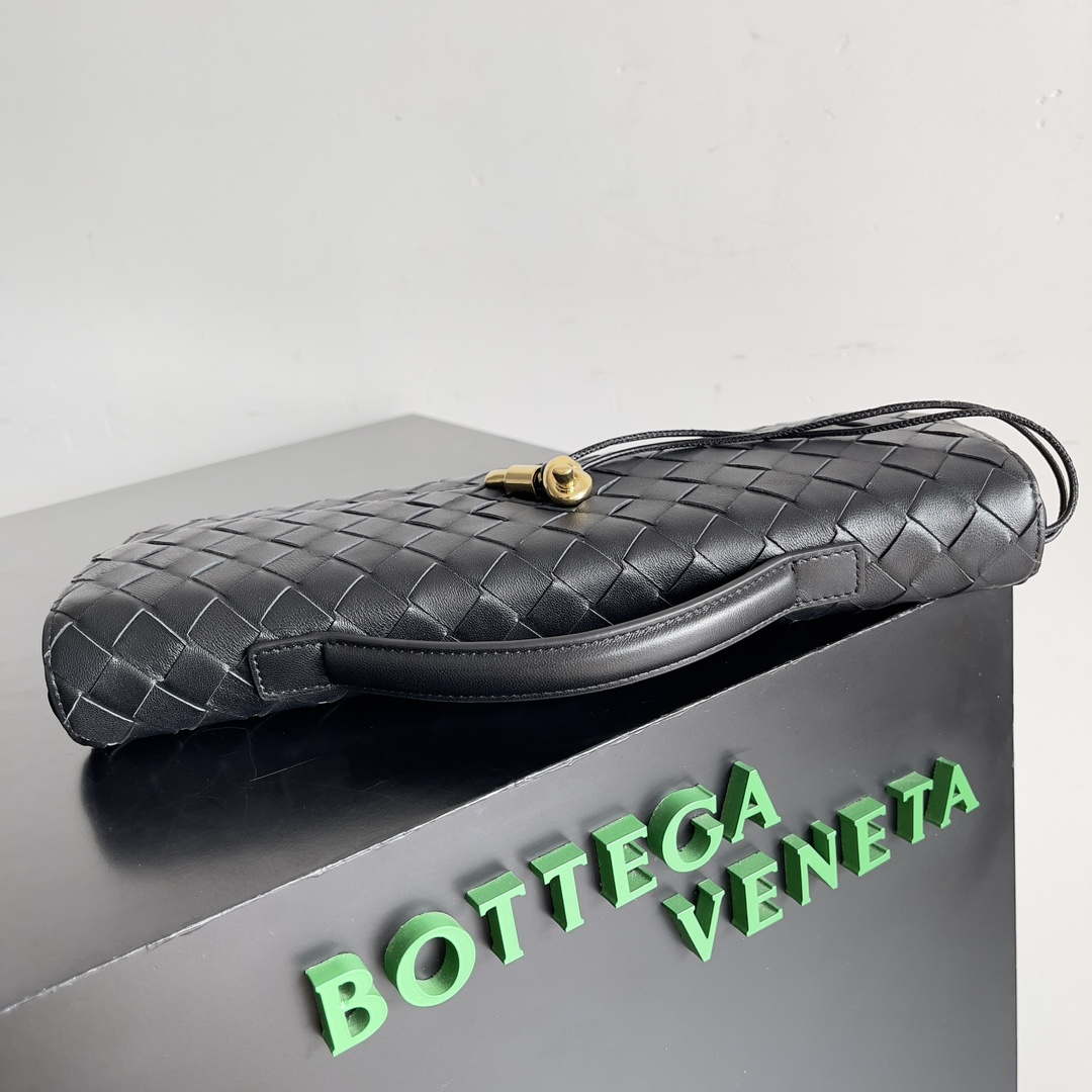 Bottega Veneta BV 741511 Long Clutch Andiamo With Handle Emerald Black