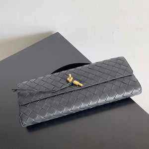 Bottega Veneta BV 741511 Long Clutch Andiamo With Handle Emerald Black - Default Title - View 6