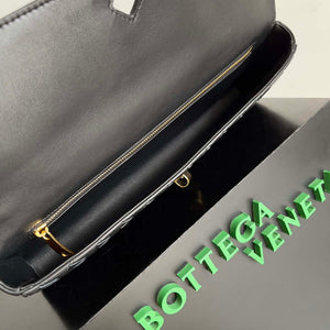 Bottega Veneta BV 741511 Long Clutch Andiamo With Handle Emerald Black - Default Title - View 9