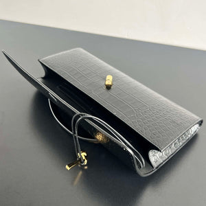 Bottega Veneta BV 741511 Long Clutch Andiamo With Handle Emerald Crocodile-grain Lambskin leather Black - Default Title - View 5