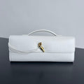 Bottega Veneta BV 741511 Long Clutch Andiamo With Handle Emerald Crocodile-grain Lambskin leather White