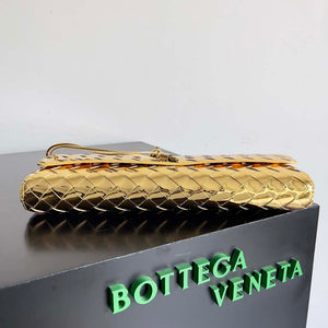 Bottega Veneta BV 741511 Long Clutch Andiamo With Handle Emerald Gold - Default Title - View 3