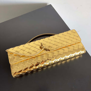 Bottega Veneta BV 741511 Long Clutch Andiamo With Handle Emerald Gold - Default Title - View 5