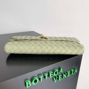 Bottega Veneta BV 741511 Long Clutch Andiamo With Handle Emerald Green - Default Title - View 4
