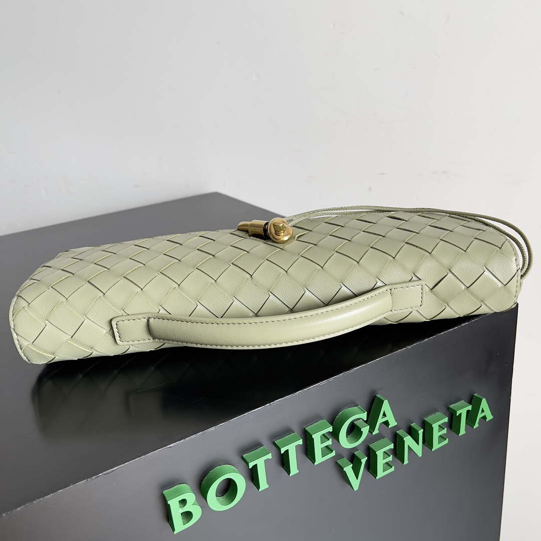 Bottega Veneta BV 741511 Long Clutch Andiamo With Handle Emerald Green - Default Title - View 5