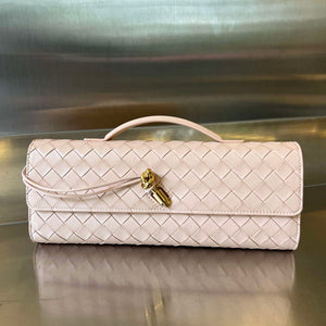 Bottega Veneta BV 741511 Long Clutch Andiamo With Handle Emerald Pink - Default Title - View 1