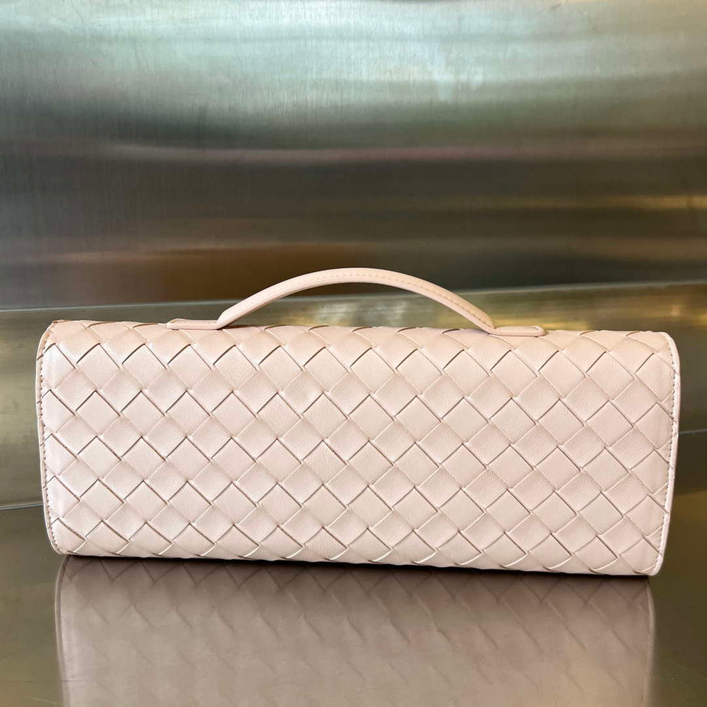 Bottega Veneta BV 741511 Long Clutch Andiamo With Handle Emerald Pink