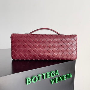 Bottega Veneta BV 741511 Long Clutch Andiamo With Handle Emerald Red - Default Title - View 2