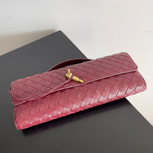 Bottega Veneta BV 741511 Long Clutch Andiamo With Handle Emerald Red - Default Title - View 6