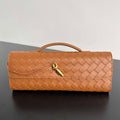 Bottega Veneta BV 741511 Long Clutch Andiamo With Handle Emerald Sand