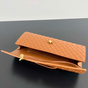 Bottega Veneta BV 741511 Long Clutch Andiamo With Handle Emerald Sand - Default Title - View 6