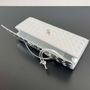 Bottega Veneta BV 741511 Long Clutch Andiamo With Handle Emerald Silver - Default Title - View 5