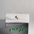Bottega Veneta BV 741511 Long Clutch Andiamo With Handle Emerald White - Default Title - View 1