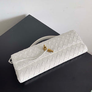 Bottega Veneta BV 741511 Long Clutch Andiamo With Handle Emerald White - Default Title - View 7