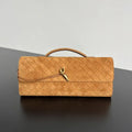 Bottega Veneta BV 741511 Suede Leather Long Clutch Andiamo With Handle Bv99014
