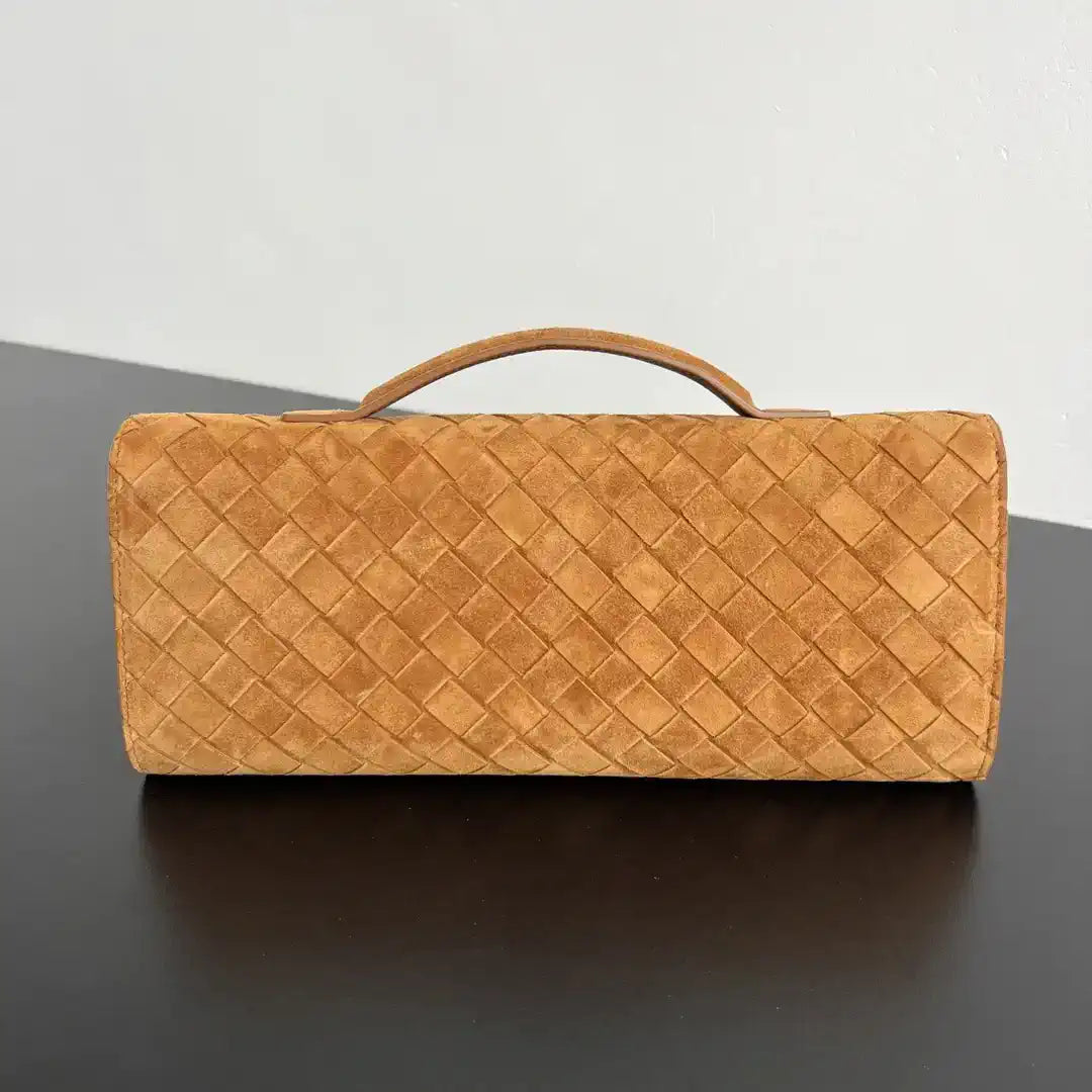 Bottega Veneta BV 741511 Suede Leather Long Clutch Andiamo With Handle Bv99014