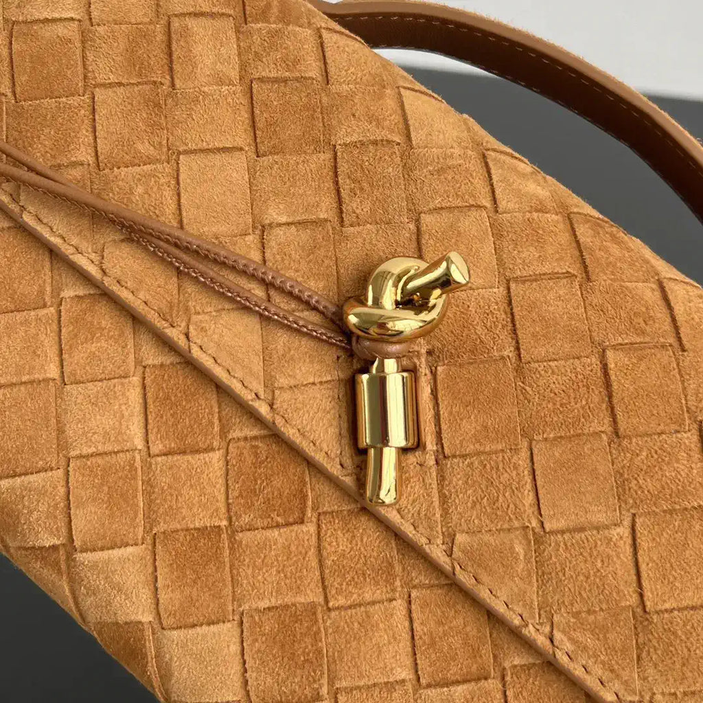 Bottega Veneta BV 741511 Suede Leather Long Clutch Andiamo With Handle Bv99014