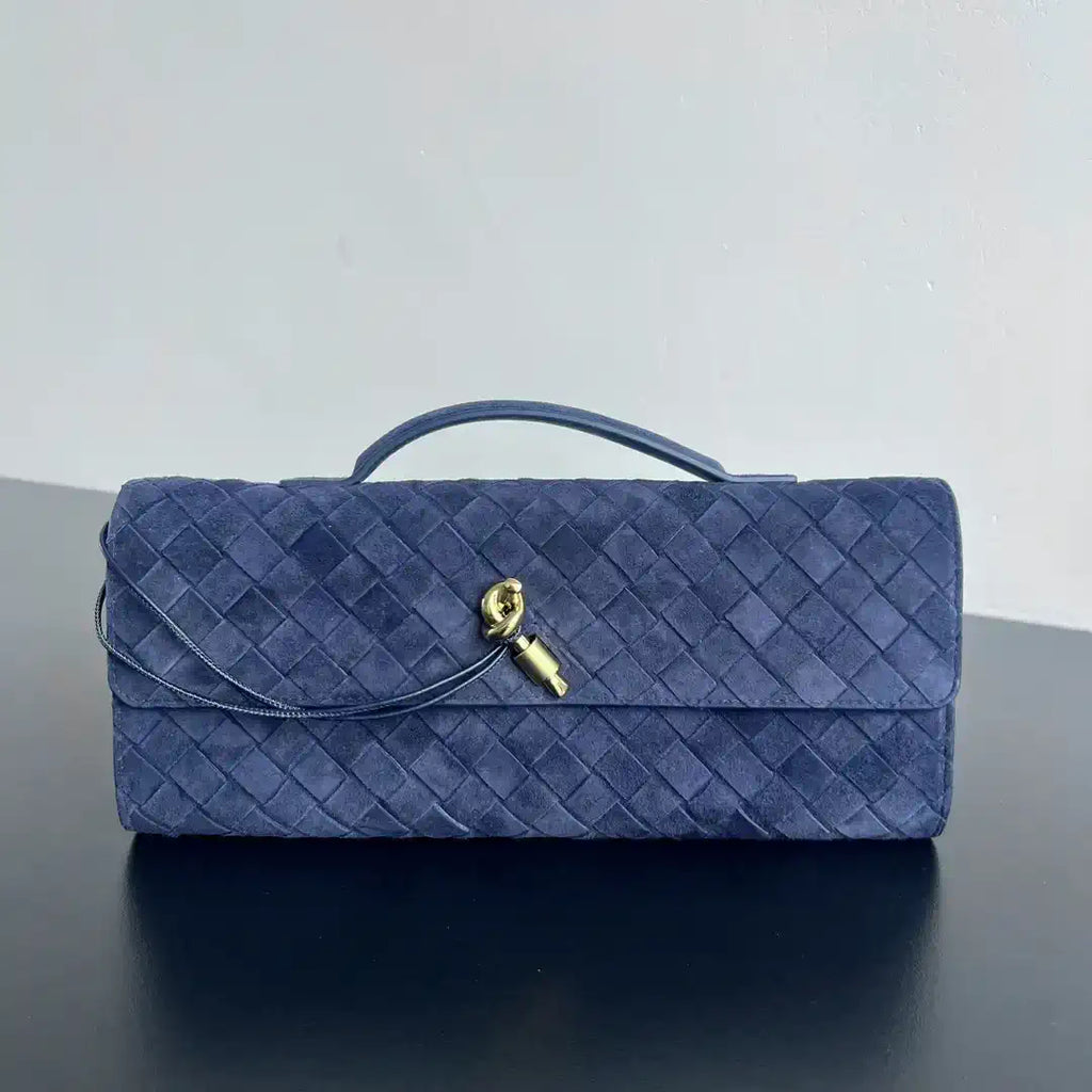 Bottega Veneta BV 741511 Suede Leather Long Clutch Andiamo With Handle Bv99015