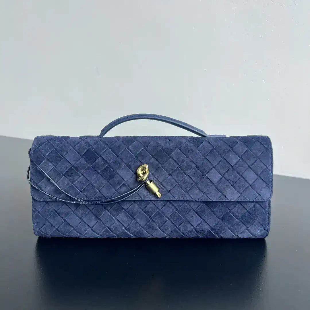 Bottega Veneta BV 741511 Suede Leather Long Clutch Andiamo With Handle Bv99015