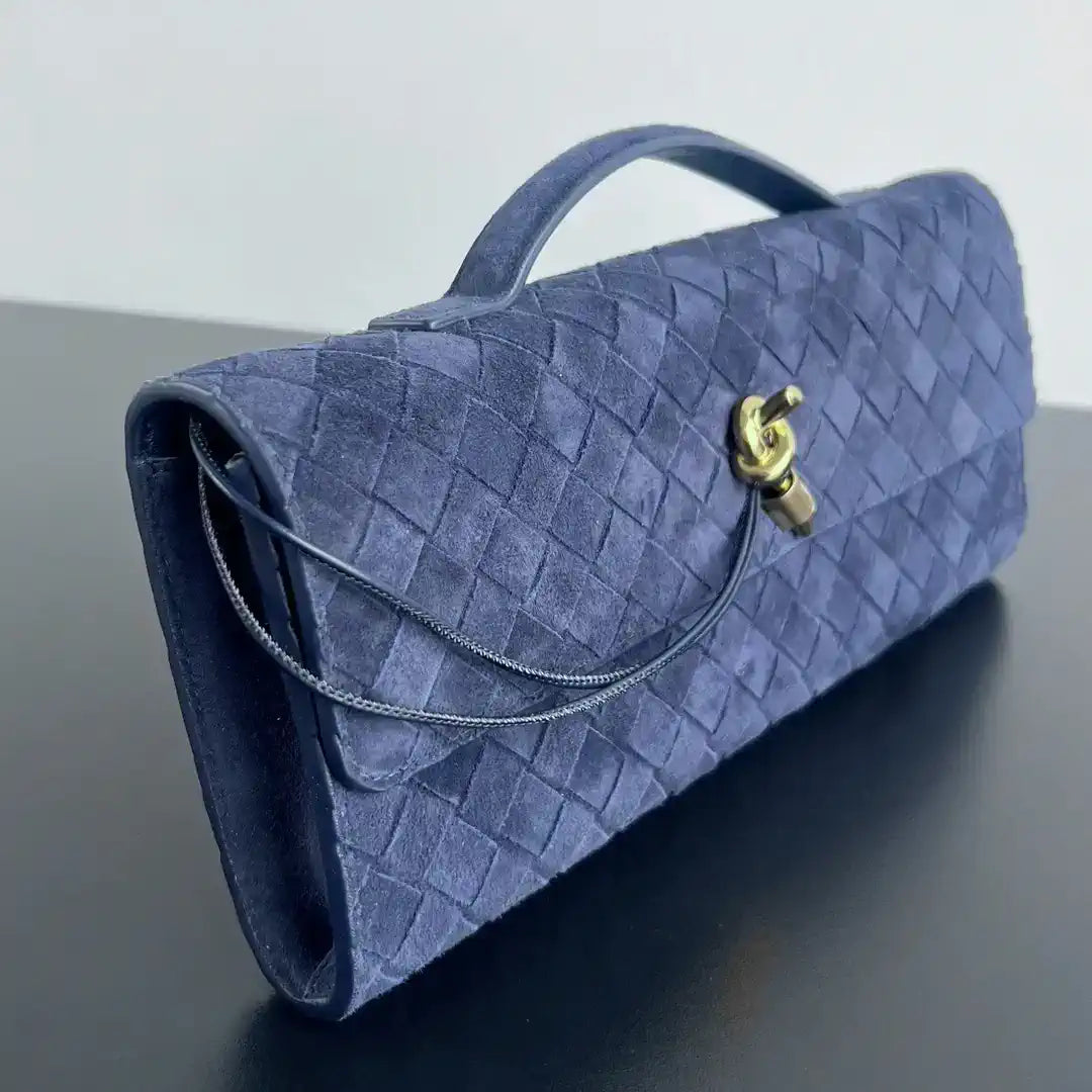 Bottega Veneta BV 741511 Suede Leather Long Clutch Andiamo With Handle Bv99015