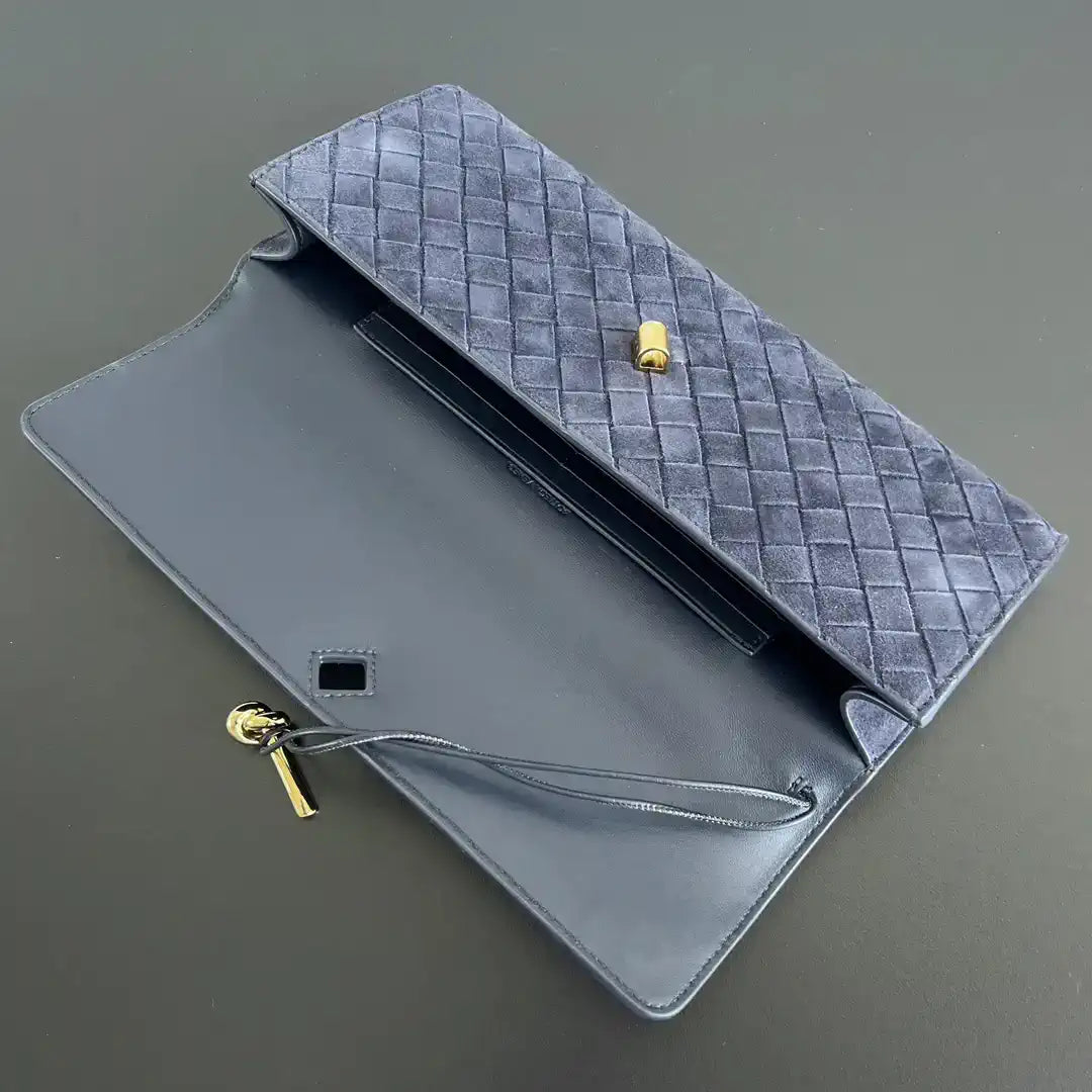 Bottega Veneta BV 741511 Suede Leather Long Clutch Andiamo With Handle Bv99015