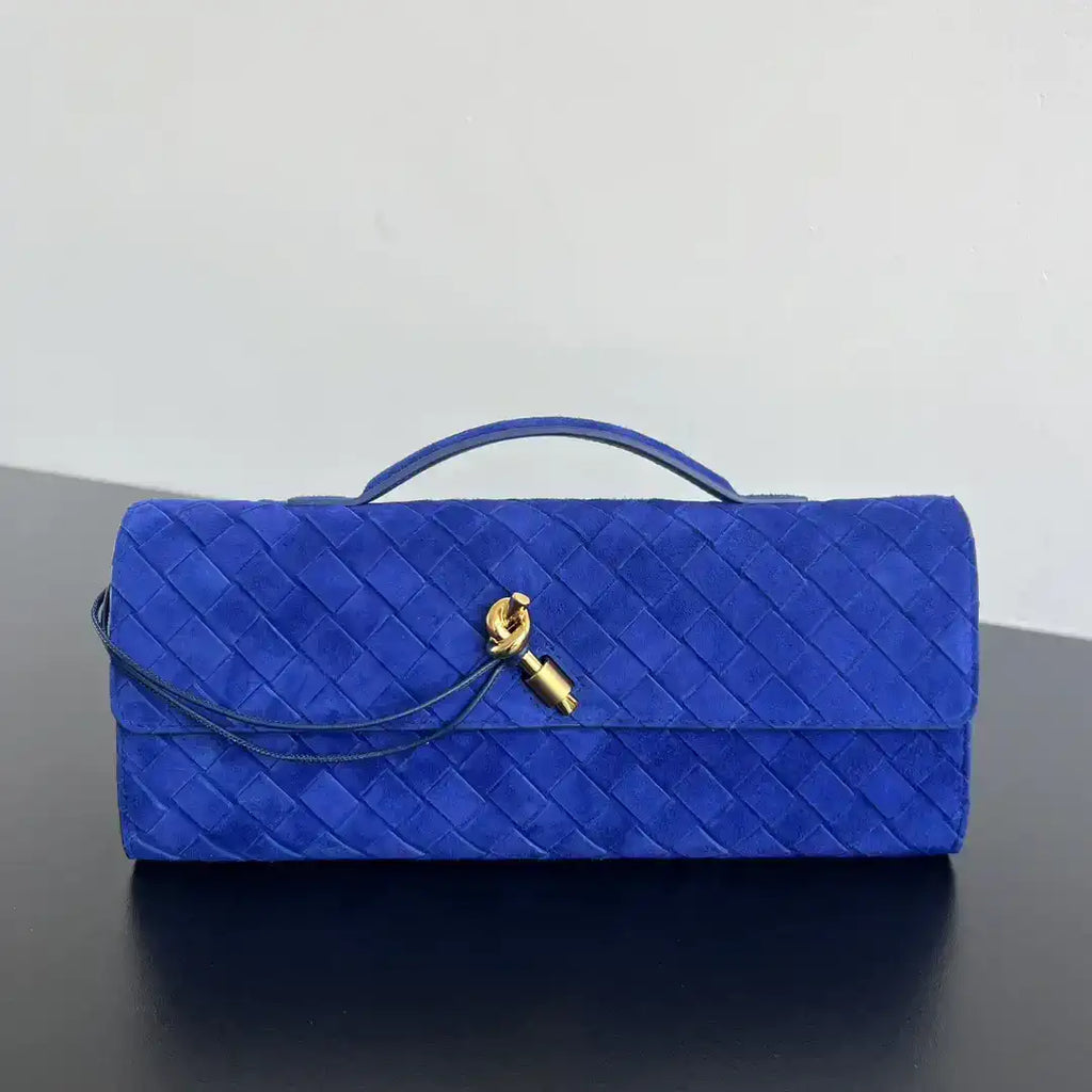 Bottega Veneta BV 741511 Suede Leather Long Clutch Andiamo With Handle Bv99016