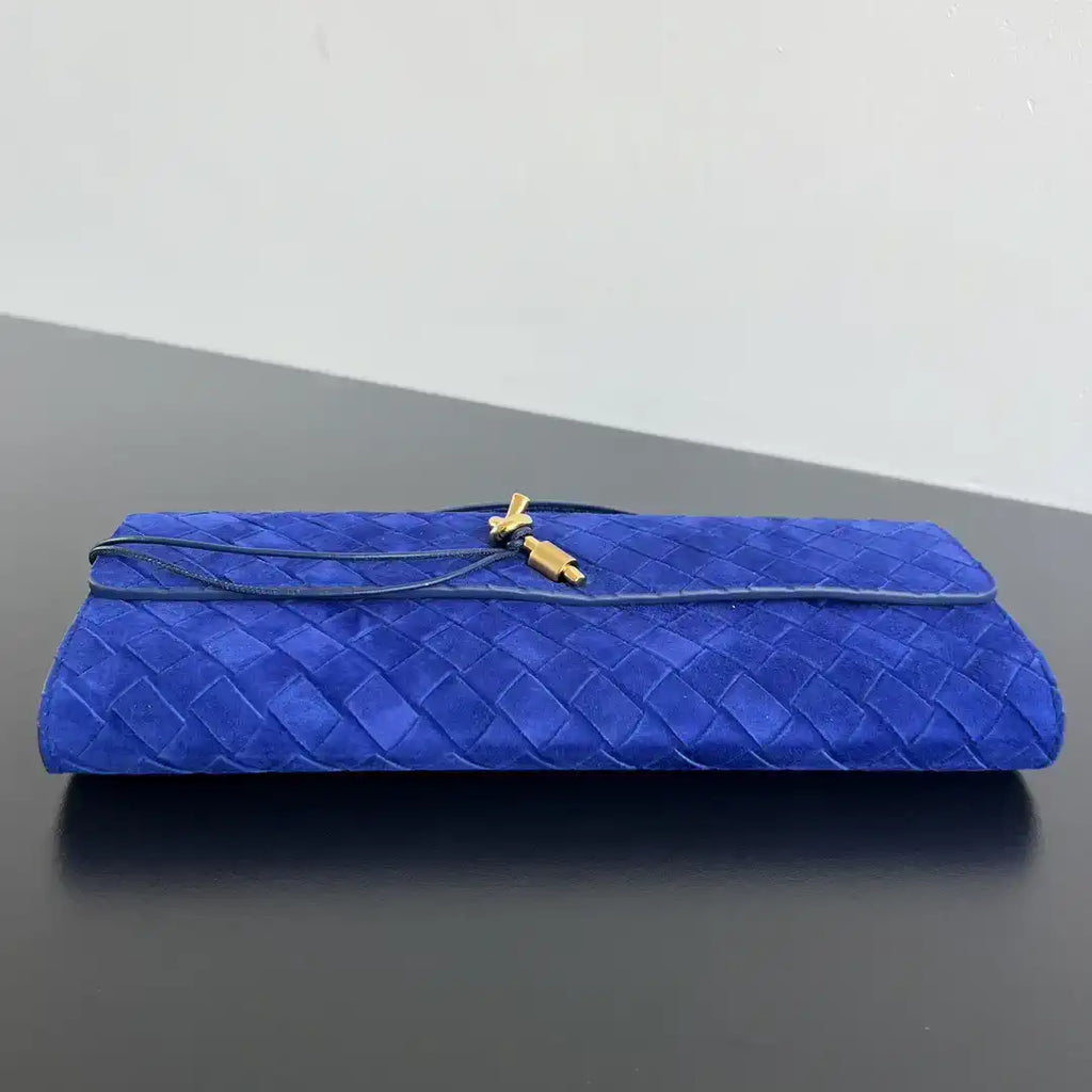 Bottega Veneta BV 741511 Suede Leather Long Clutch Andiamo With Handle Bv99016