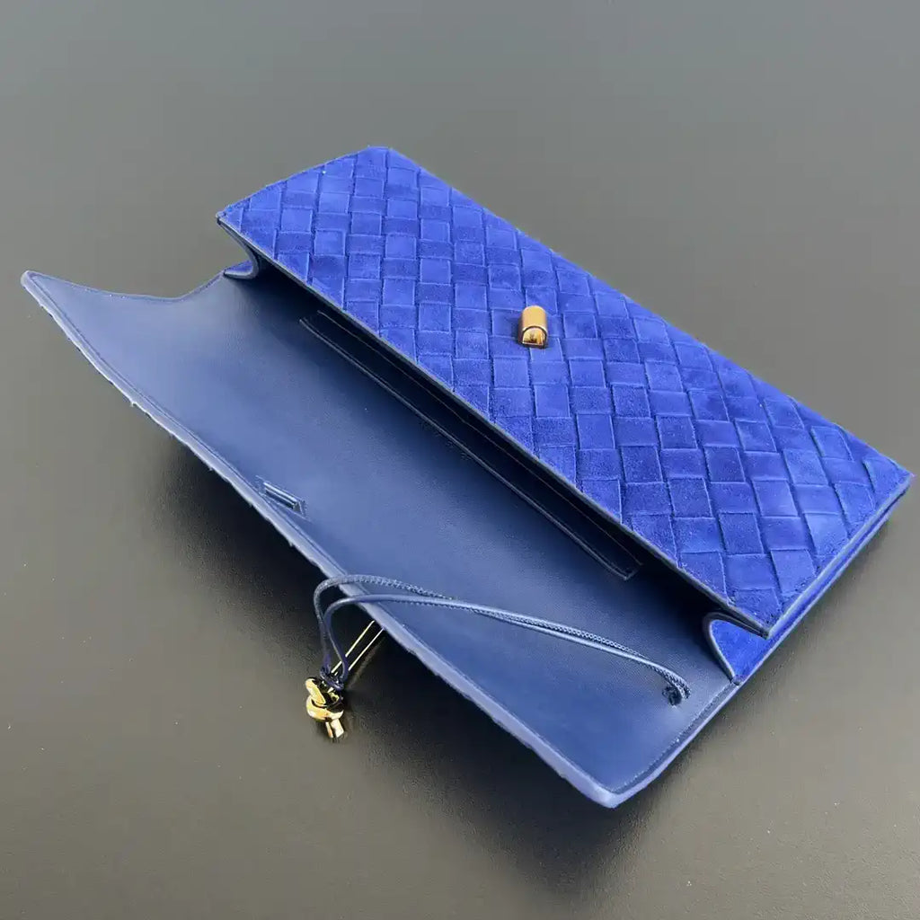 Bottega Veneta BV 741511 Suede Leather Long Clutch Andiamo With Handle Bv99016