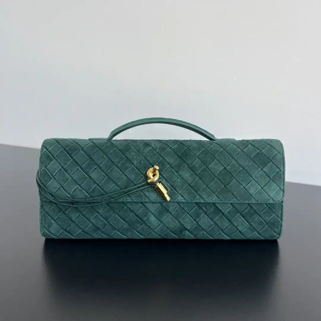 Bottega Veneta BV 741511 Suede Leather Long Clutch Andiamo With Handle Bv99018