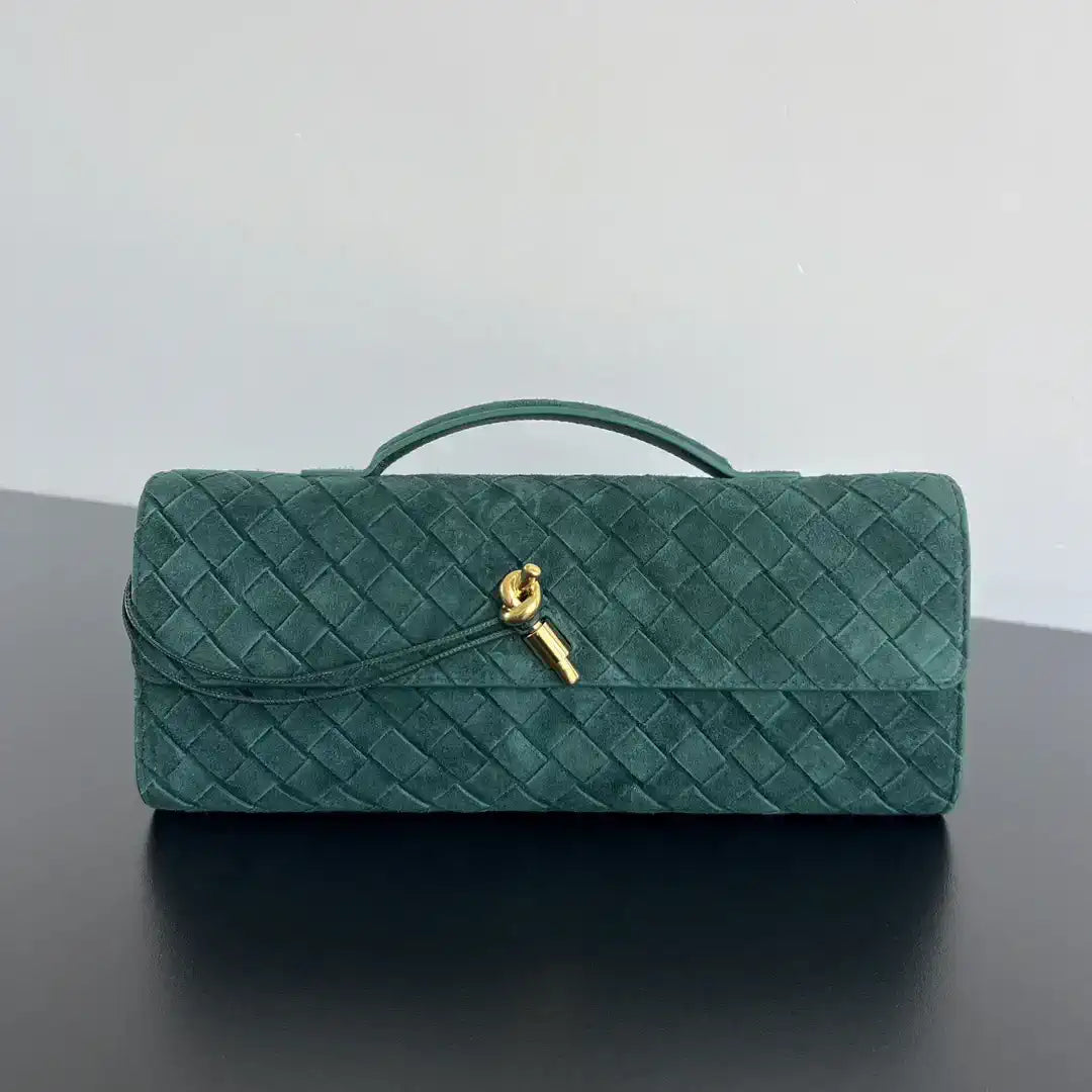 Bottega Veneta BV 741511 Suede Leather Long Clutch Andiamo With Handle Bv99018