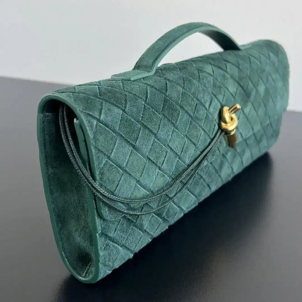 Bottega Veneta BV 741511 Suede Leather Long Clutch Andiamo With Handle Bv99018